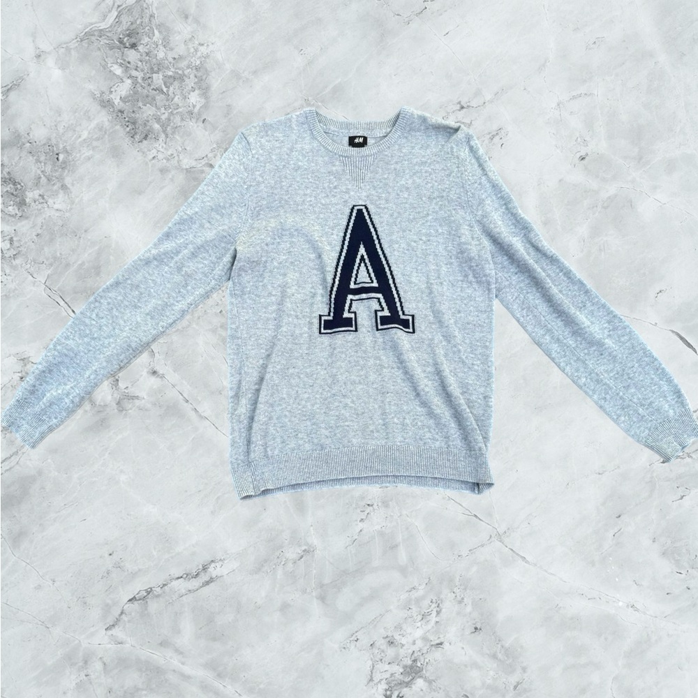 H&M light gray crew neck sweater, Cotton Medium